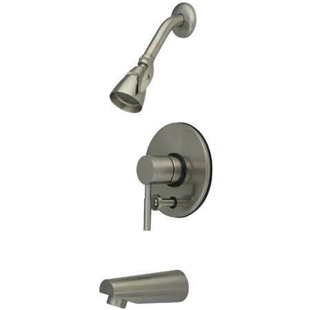 Kingston Brass Tub and Shower Faucet, Brushed Nickel, Wall Mount KB86980DL