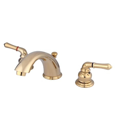 Magellan Dual Handle KB962 8" Widespread Lavatory Faucet with, 8" to 16" Mount, Polished Brass 3 Hole KB962