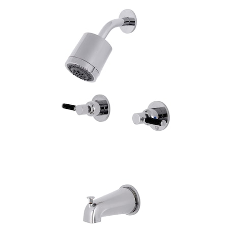 Kingston Brass Tub and Shower Faucet, Polished Chrome, Wall Mount KBX8141DKL