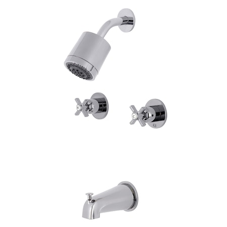 Kingston Brass Tub and Shower Faucet, Polished Chrome, Wall Mount KBX8141ZX