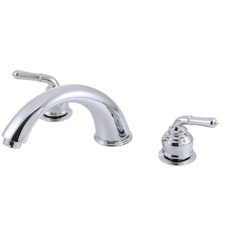 Kingston Brass Roman Tub Faucet, Standard, 8" to 24", 3, Deck Mount, Polished Chrome KC361