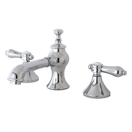 Heirloom Dual Handle KC7061BAL 8" Widespread Lavatory Faucet, 8" to 16" Mount, Polished chrome 3 Hole KC7061BAL