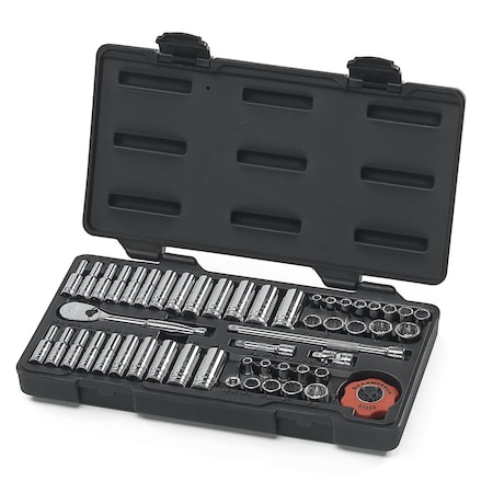 Gearwrench SAE/Metric Socket Set, 1/4"Dr, 12Pt, 51pcs. 80301