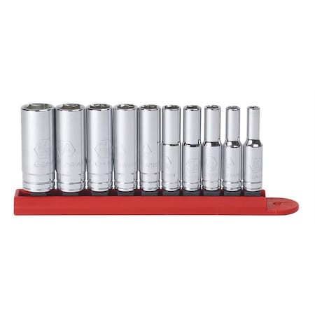 Gearwrench Deep SAE Socket Set, 1/4", 10 pcs. 80305