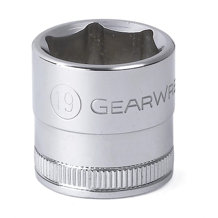 Gearwrench 3/8" Drive, 19mm Metric Socket, 6 Points, Metric Standard 6Pt, - 19mm, 3/8"Dr 80387