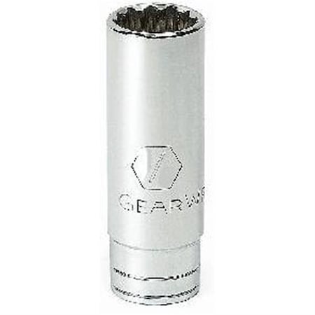 Gearwrench 3/8" Drive, 1/2" SAE Socket, 12 Points, Deep, 3/8"Drive, 1/2 80513