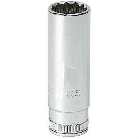 Gearwrench 3/8" Drive, 8mm Metric Socket, 12 Points, Metric Deep Lngth 3/8"Dr, 8mm 12Pt 80522