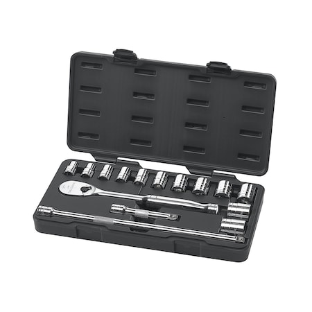 Gearwrench Socket Set, SAE, 6 pt., 1/2"Dr, 15 pcs. 80706