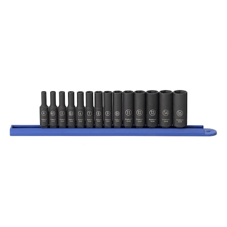 Gearwrench 1/4" Drive Deep Impact Socket Set, Metric, 14 pcs 84909