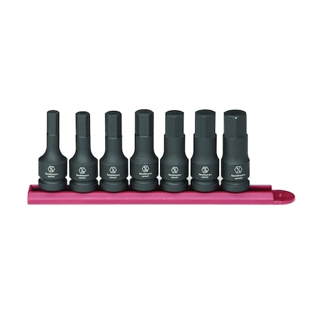 Gearwrench 1/2" Drive Hex Impact Socket Set, SAE, 7 pcs 84941