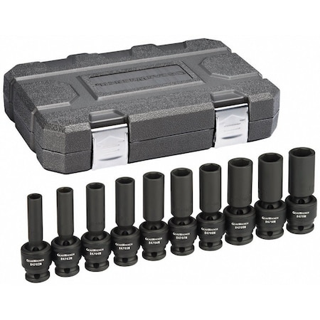 Kd Tools Metric Deep Uni Impact Socket Set, 10pcs. 84945N