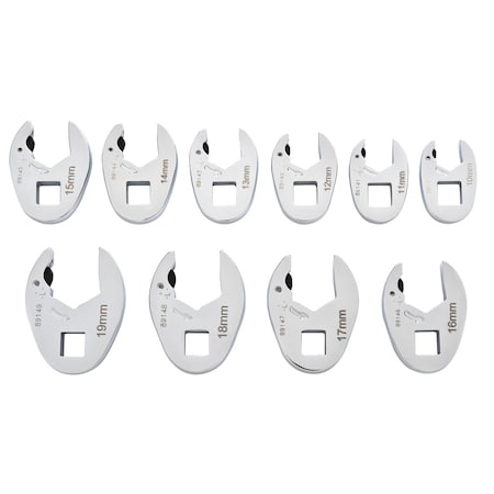 Gearwrench Ratchet Crowfoot Wrnch Set, Metric, 10 pcs 89119