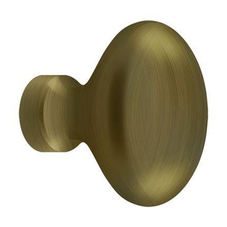 Deltana Knob, Oval/Egg Shape Antique Brass KE125U5