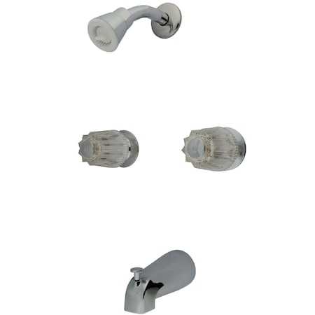 Kingston Brass Tub and Shower Faucet, Polished Chrome, Wall Mount KF112C