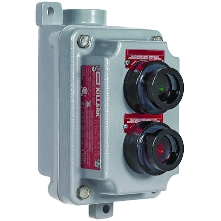 Hubbell Killark Pilot, Double, Cover Assy, R/G Lens, 1/2" DE FXCS-1B30RL-GL-M