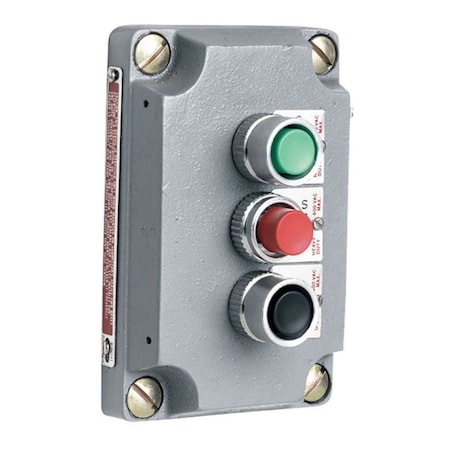 Hubbell Killark Control Station Up/Stop/Down, Control Station Accessory, Aluminum XCS-0A8