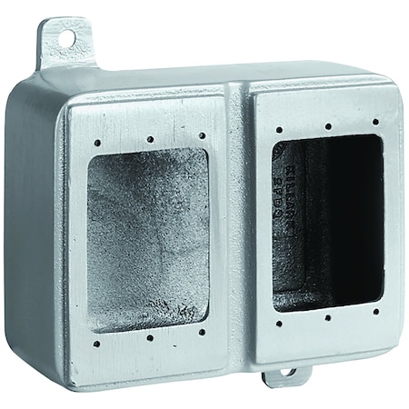Hubbell Killark Electrical Box Cover, 2 Gangs, Rectangular, Aluminum 2FDQ