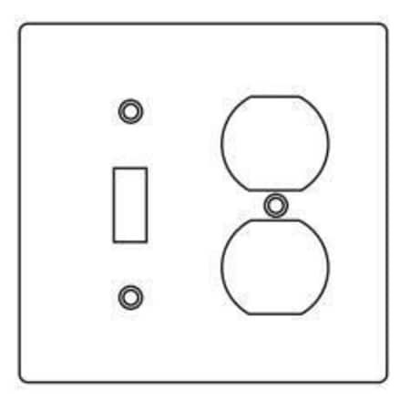 Hubbell Killark Box Cover, 2 Gang, Aluminum, Duplex Receptacle, Toggle Switch Cover Type 2FTAC
