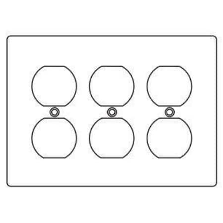 Hubbell Killark Box Cover, 3 Gang, Aluminum, Duplex Receptacle Cover Type 3FA