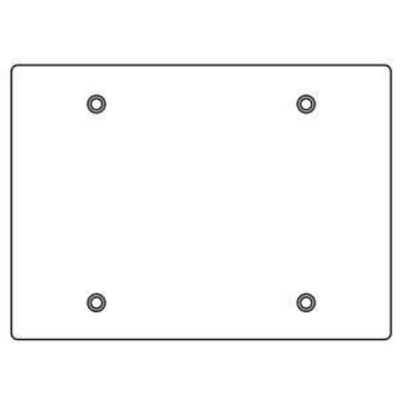 Hubbell Killark Box Cover, 3 Gang, Aluminum, Blank Cover Type 3FB