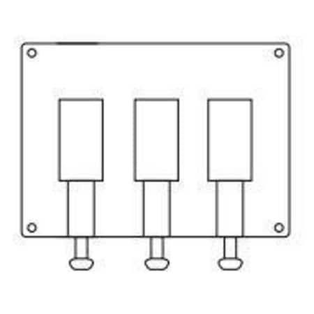 Hubbell Killark Box Cover, Switch Box Type, 3 Gang, Aluminum, Toggle Switch Cover Type 3FST