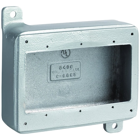 Hubbell Killark Electrical Box Cover, 3 Gangs, Rectangular, Aluminum 3FS