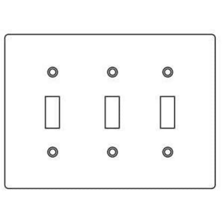 Hubbell Killark Box Cover, Device Box Cover Box Type, 3 Gang, Aluminum, Toggle Switch Cover Type 3FT
