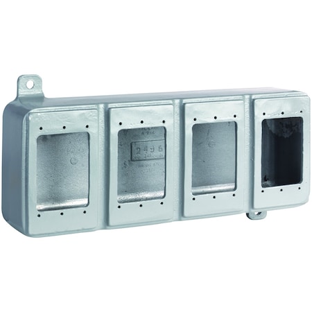 Hubbell Killark Box Cover, 4 Gang, Aluminum, Blank Cover Type 4FDQ