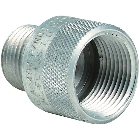 Hubbell Killark Conduit Fitting Adapter, 3/8 in, 1/2 in, Threaded, Aluminum, Plain, Silver ADUP-01