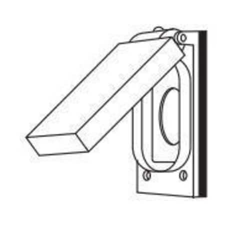 Hubbell Killark Box Cover, Single Gang Gang, Aluminum, Round Receptacle Cover Type FCLG