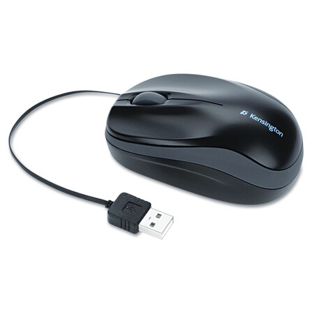 Kensington Pro Fit Optical Mouse, Retractable Cord K72339US