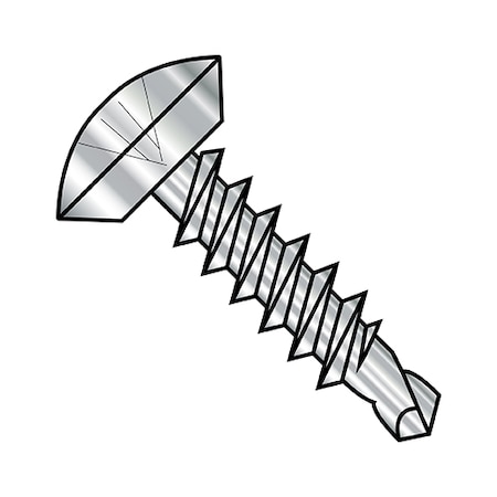 Zoro Select Self-Drilling Screw, #10-16 x 1/2 in, Black Oxide 18-8 Stainless Steel Oval Head Phillips Drive 1008KPOU188
