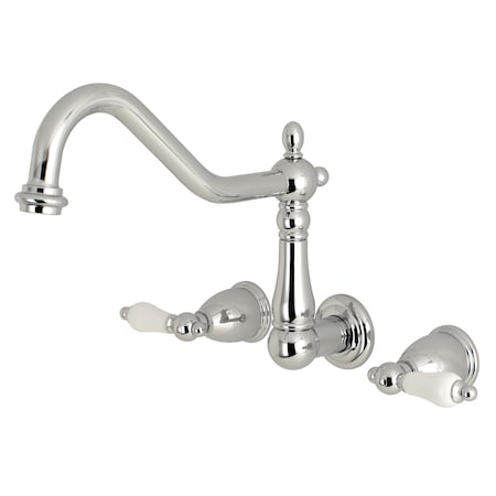 Kingston Brass Roman Tub Faucet, Polished Chrome, Wall Mount KS1021PL