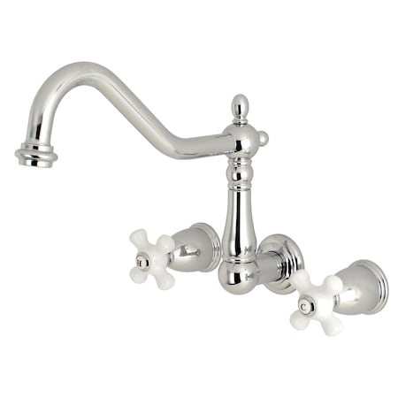 Kingston Brass Roman Tub Faucet, Polished Chrome, Wall Mount KS1021PX