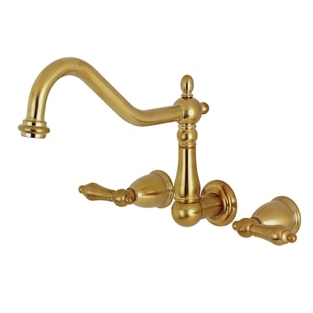 Kingston Brass Roman Tub Faucet, Brushed Brass, Wall Mount KS1027AL