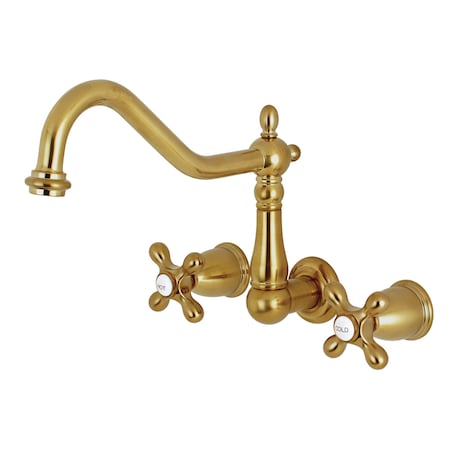 Kingston Brass Roman Tub Faucet, Brushed Brass, Wall Mount KS1027AX