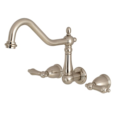 Kingston Brass Roman Tub Faucet, Brushed Nickel, Wall Mount KS1028AL