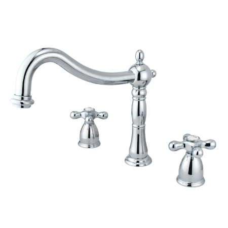 Kingston Brass KS1341AX Roman Tub Filler with Metal Cross Handle KS1341AX