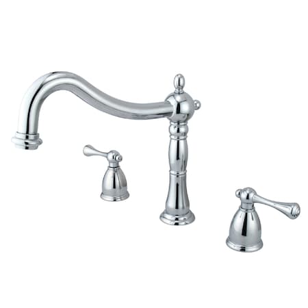 Kingston Brass Roman Tub Faucet, Polished Chrome, Deck Mount KS1341BL