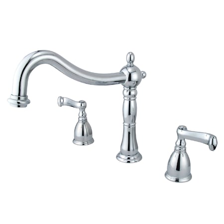 Kingston Brass Roman Tub Faucet, Polished Chrome, Deck Mount KS1341FL