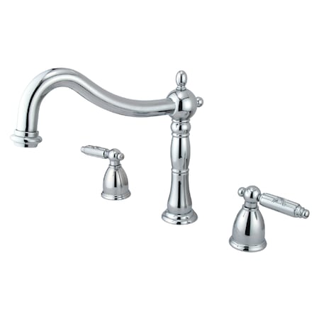 Kingston Brass Roman Tub Faucet, Polished Chrome, Deck Mount KS1341GL