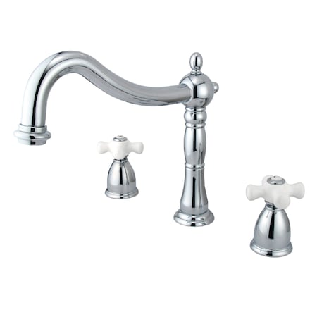 Kingston Brass Roman Tub Faucet, Polished Chrome, Deck Mount KS1341PX