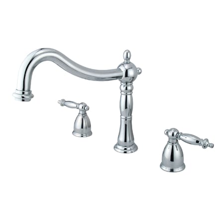 Kingston Brass Roman Tub Faucet, Polished Chrome, Deck Mount KS1341TL