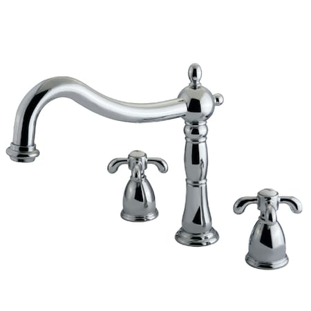 Kingston Brass Roman Tub Faucet, Polished Chrome, Deck Mount KS1341TX