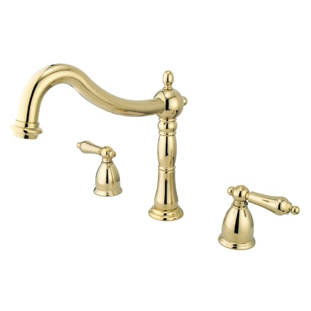 Kingston Brass Roman Tub Faucet, Polished Brass, Deck Mount KS1342AL