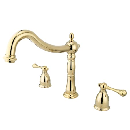 Kingston Brass Roman Tub Faucet, Polished Brass, Deck Mount KS1342BL