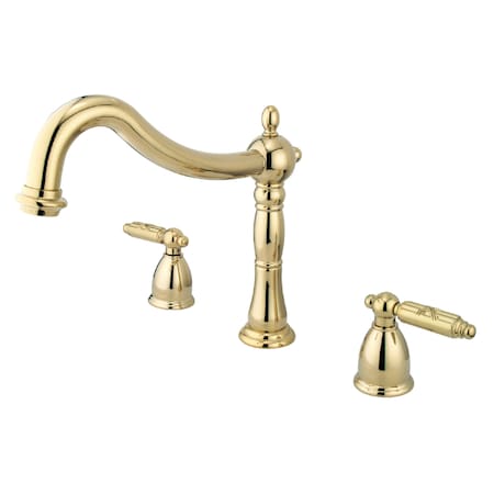 Kingston Brass Roman Tub Faucet, Polished Brass, Deck Mount KS1342GL