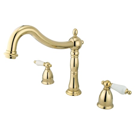 Kingston Brass Roman Tub Faucet, Polished Brass, Deck Mount KS1342PL