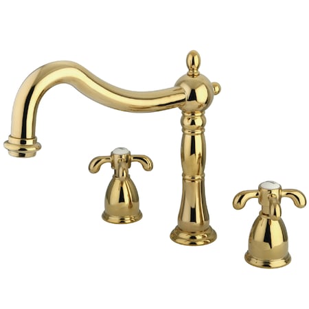 Kingston Brass Roman Tub Faucet, Polished Brass, Deck Mount KS1342TX