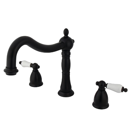Kingston Brass Roman Tub Faucet, Oil Rubbed Bronze, Deck Mount KS1345PL